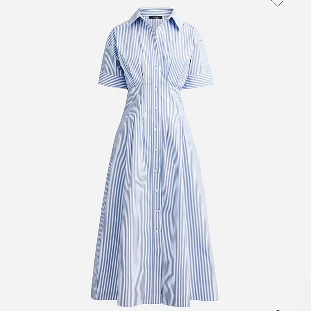 J Crew A-line shirtdress in stretch cotton poplin blend